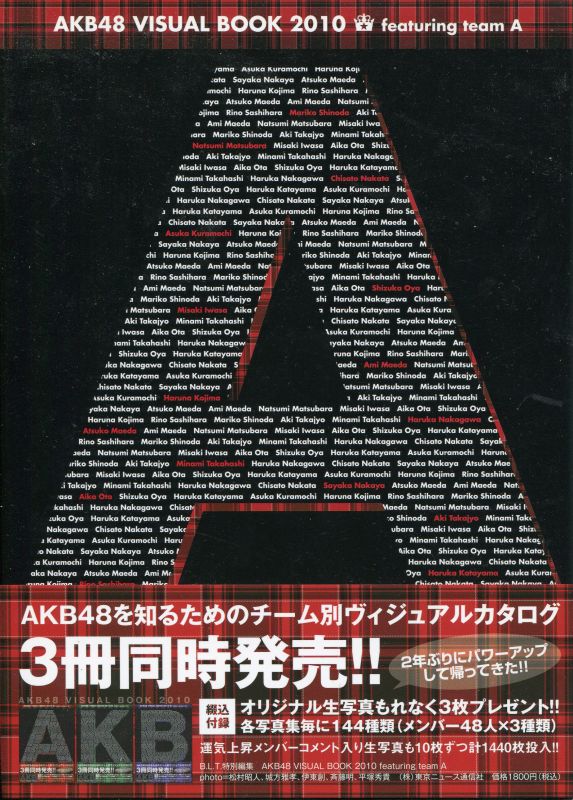 画像1: AKB48写真集　「AKB48 VISUAL BOOK 2010 featuring team　Ａ」　付録無し