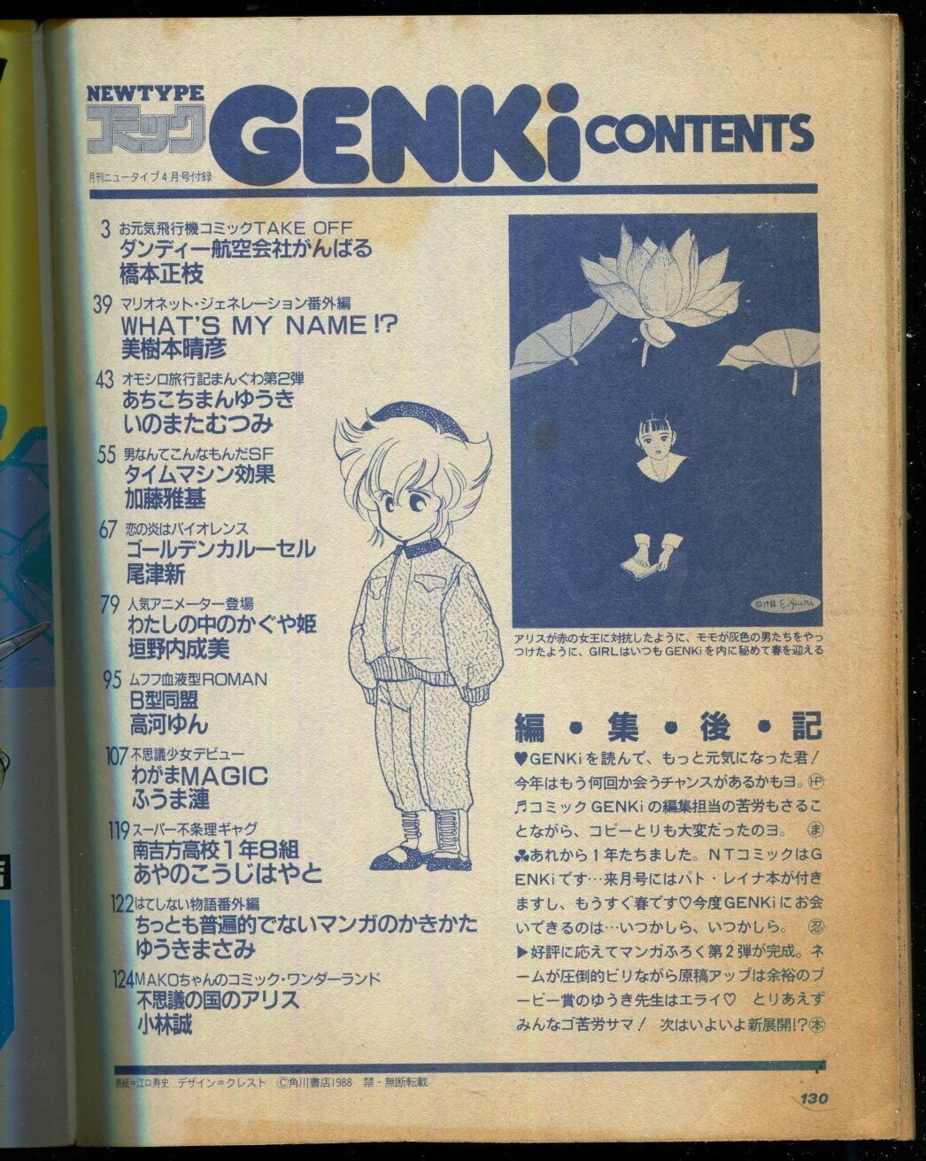 画像: コミックGENKi　　ニュータイプコミック　1988年4月